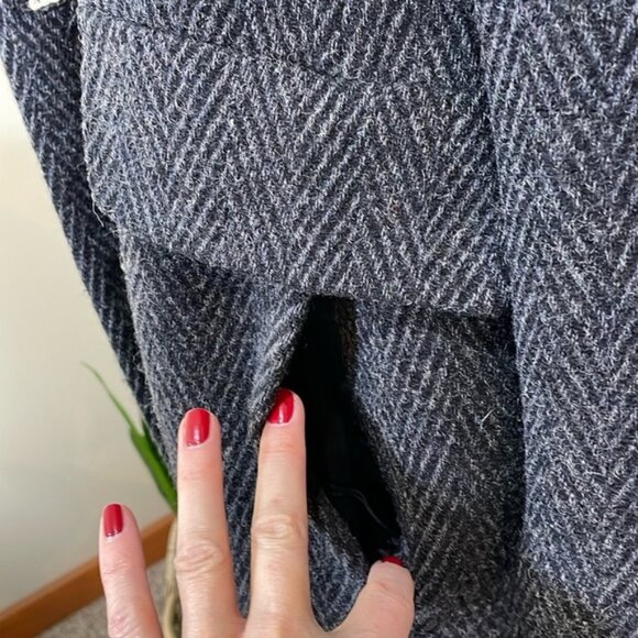 Stunningly Beautiful Wool Velvet Coat Long Made in the USA Dark Gray/Black Sz 8 - Picture 16 of 16